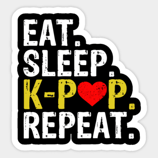 Eat Sleep K-Pop Repeat Korean Pop Fan Sticker